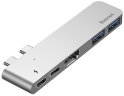 USB-концентратор Baseus Thunderbolt C+ Dual Type-C to USB3.0/HDMI/Type-C (CAHUB-B0G) для MacBook Pro 2016/2017 Grey