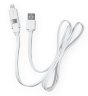 Кабель USB 2.0 - microUSB/Apple 8pin, 2-в-1, 1м, 2.1A, плоский, белый, Partner