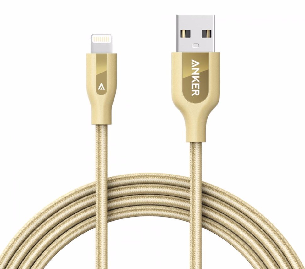 Anker PowerLine+ Lightning(a7114hb1) - USB 1.8 m - кабель для iPhone/iPad (Gold)